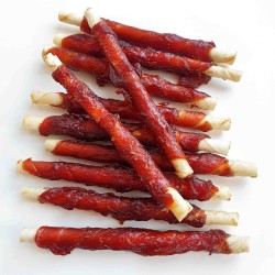 Skóra biała owinięta mięsem z kaczki XL 1kg