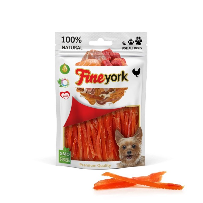 FineYork Miękkie paski kurczaka 12-13cm 80g