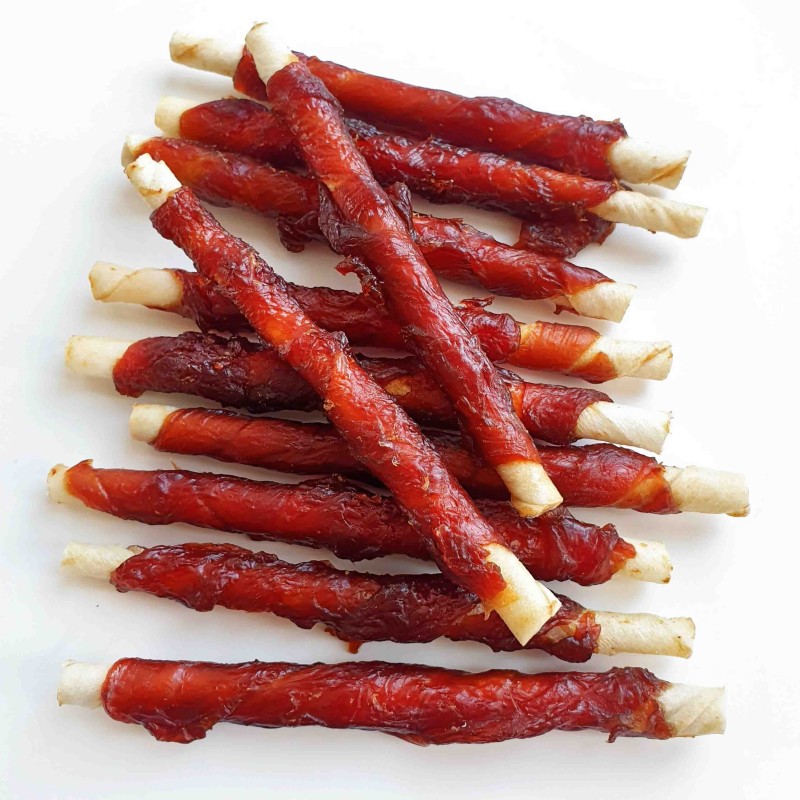 Skóra biała owinięta mięsem z kaczki XL 1kg