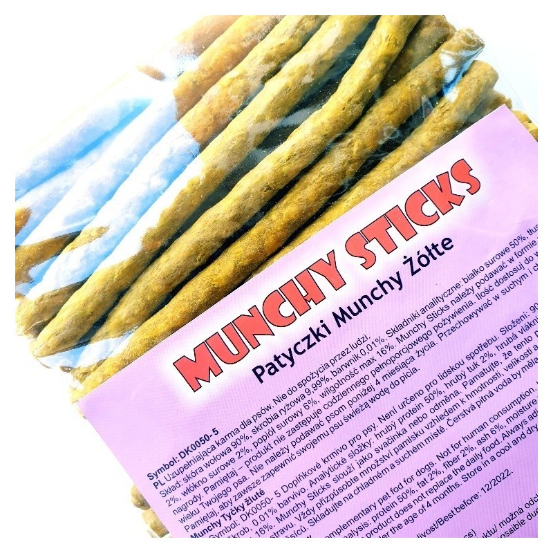 Patyczki Munchy żółte 5" 12,5cm 100szt.