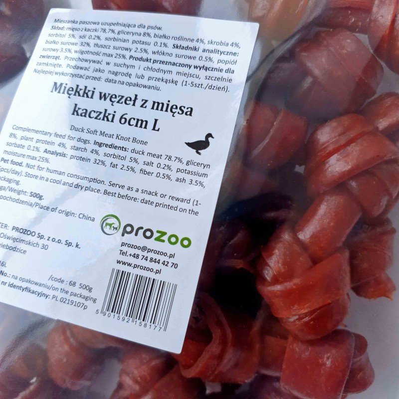 Miękki węzeł z mięsa kaczki 6cm 500g