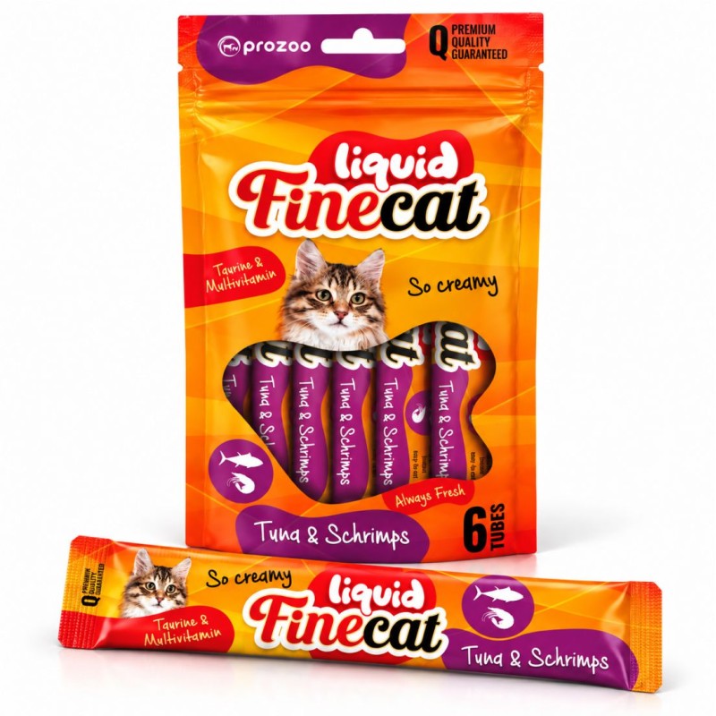 FineCat Liquid Tuńczyk + krewetki  90g