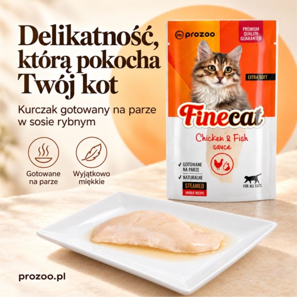 FineCat Kurczak gotowany na parze w sosie rybnym