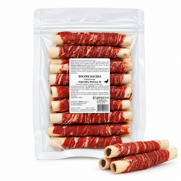 Boczek Kaczka nadziewany Wątróbką Wołową 14cm 1kg